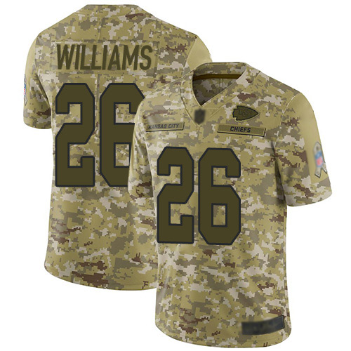 Men Kansas City Chiefs #26 Williams Damien Limited Camo 2018 Salute to Service Football Nike NFL Jersey